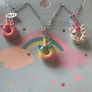 Unicorn and Cat Donut Keychains